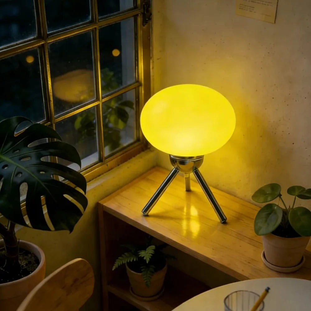 Glass Mushroom Table Lamp – Touch & Dimming