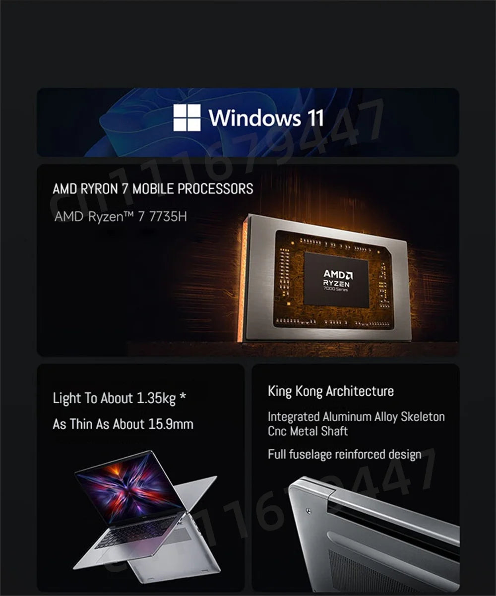 Xiaomi Redmi Book 14"/16" Laptop – AMD Ryzen 5/7 7535H/7735H, 16GB DDR5, 512GB SSD, Win11