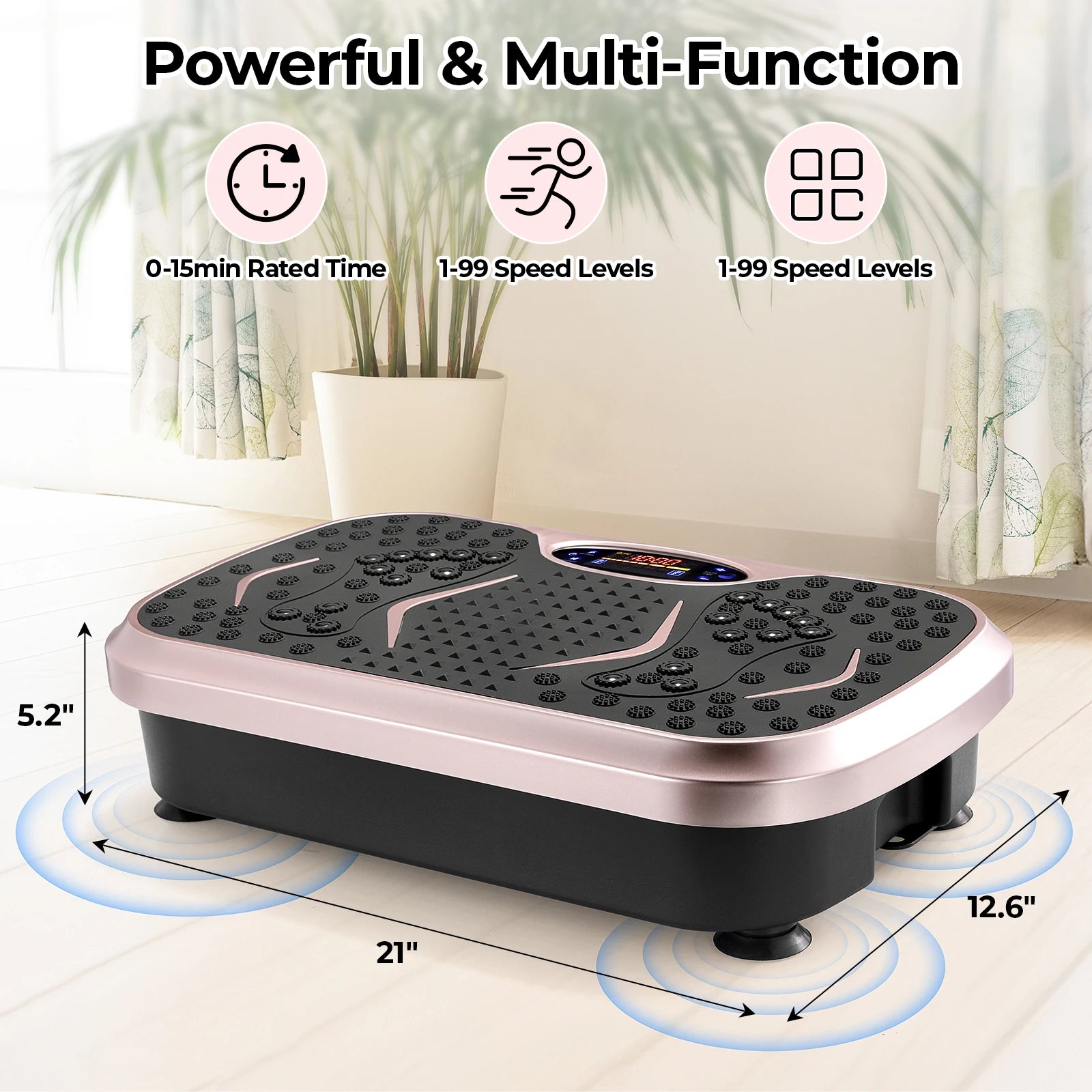 Vibration Plate Exercise Machine – Whole Body Workout Platform with Loop Bands for Home Training