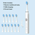 Toothink Sonic Electric Toothbrush – 5 Modes, IPX7 Waterproof, USB Rechargeable, 5+ Brush Heads