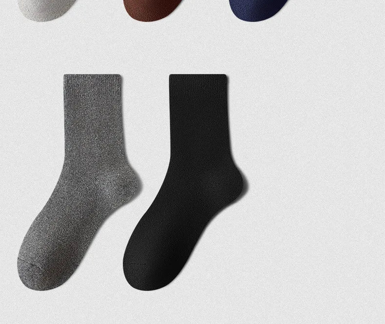 Men's Wool-Blend Winter Socks, 5 Pairs