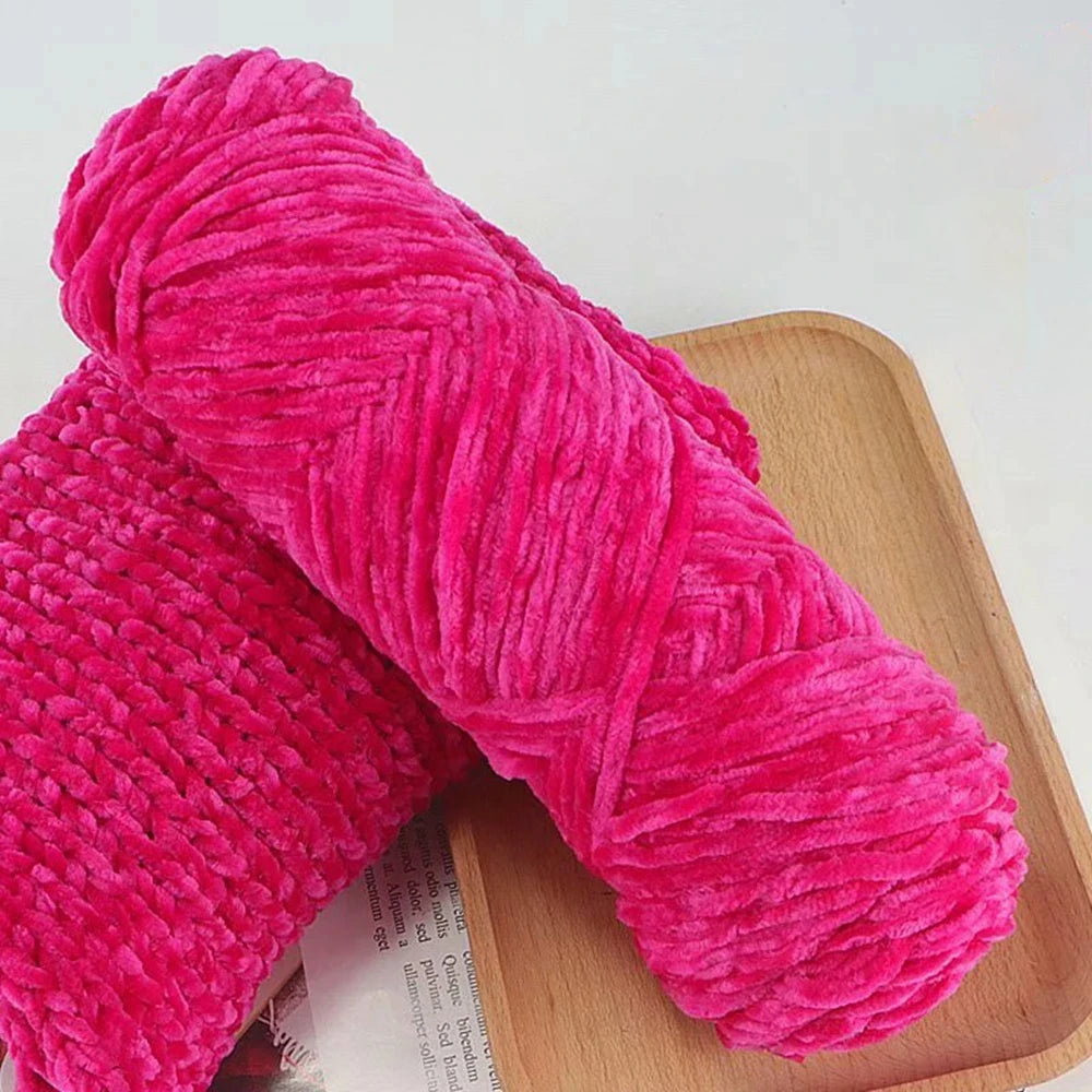 Chenille Soft Velvet Yarn – 95g Blended Knitting Wool for Crochet Scarves, Baby Blankets & Hats