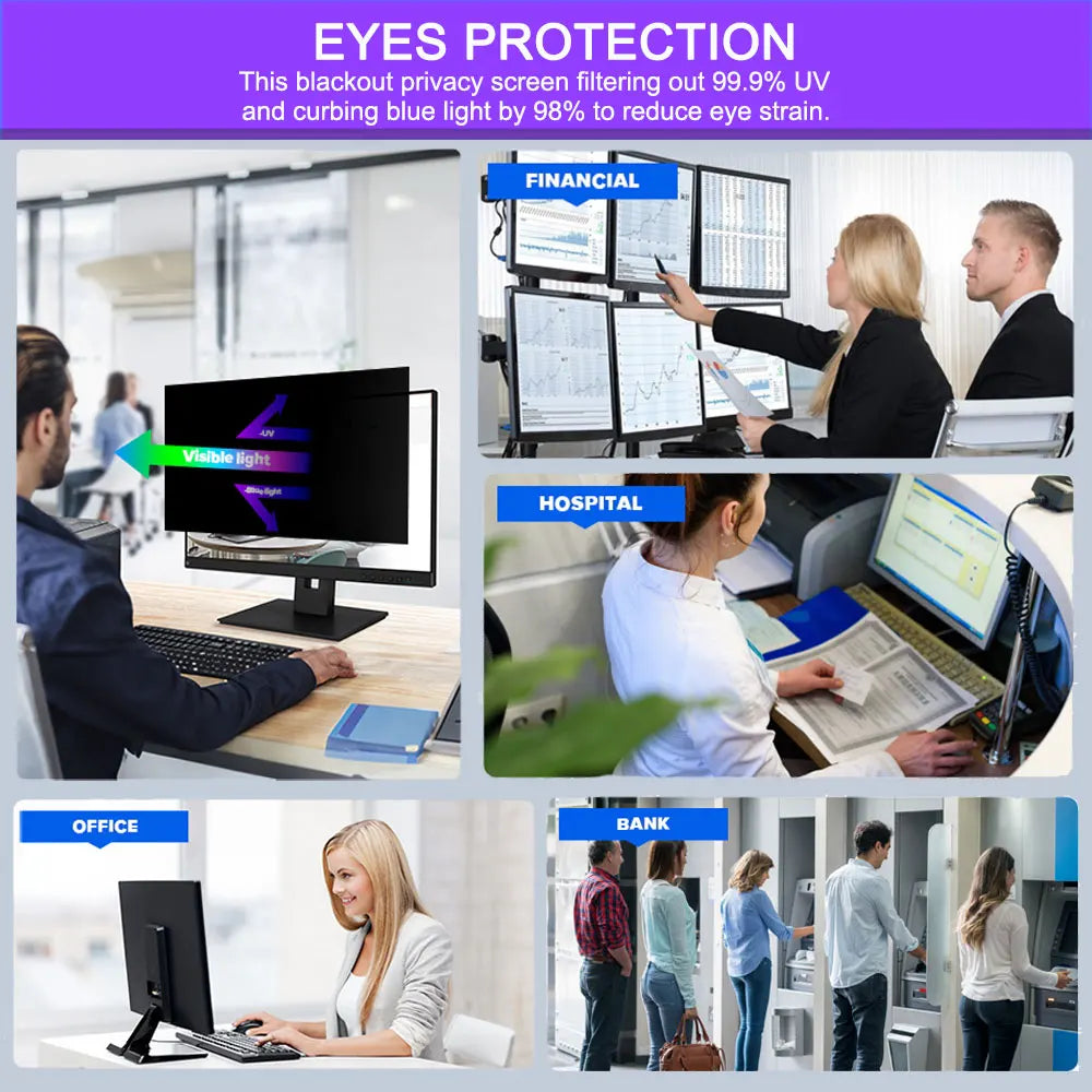 23" Anti-Blue Light Privacy Screen Filter — 16:9