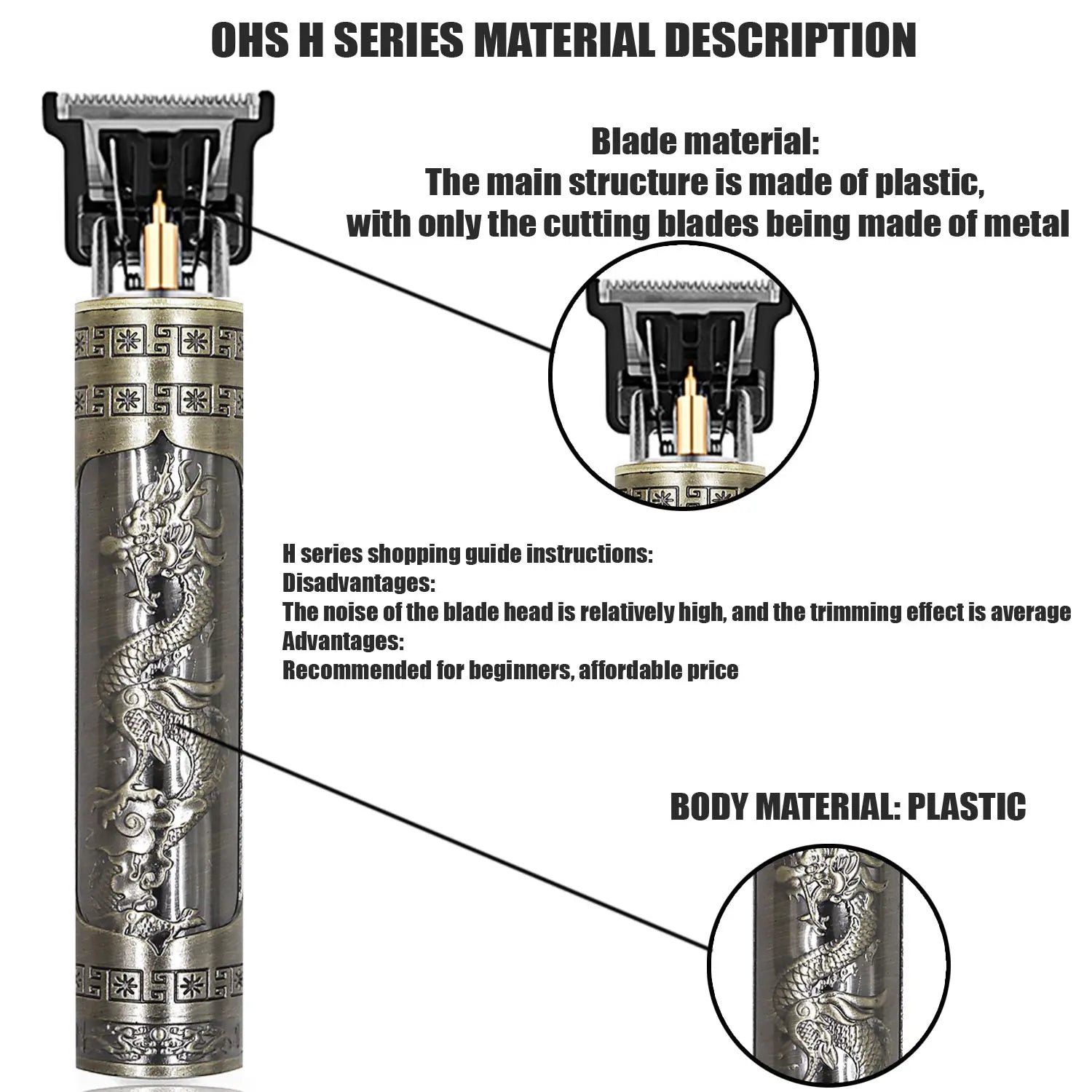 OHS T9 Hair Clipper – Titanium Blade, 0mm Barber Shaver, Beard & Body Trimmer