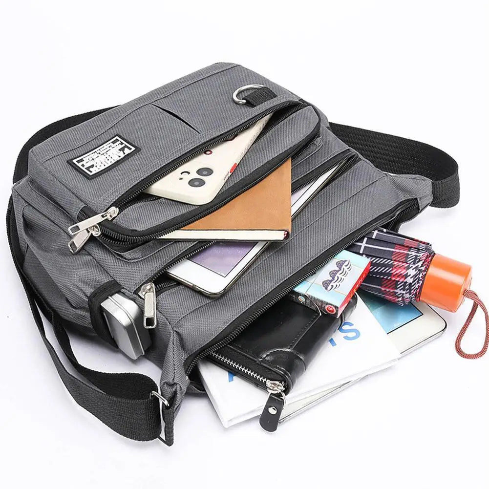 Men's Large Capacity Crossbody Bag – Multi-Pocket Business Shoulder Handbag in 4 Styles