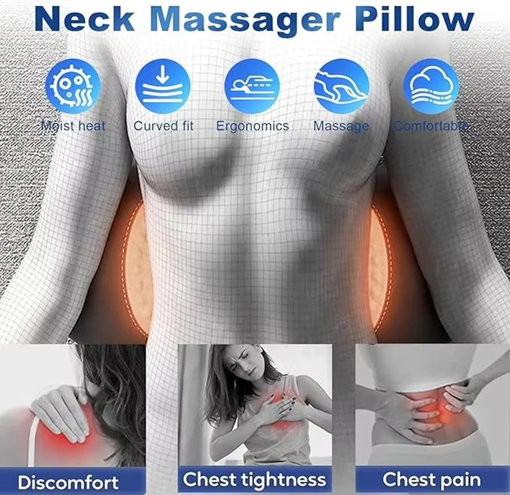 3-in-1 Electric Back Massager & Waist Support Pillow — Heat, Vibration & Traction Therapy for Back Pain Relief