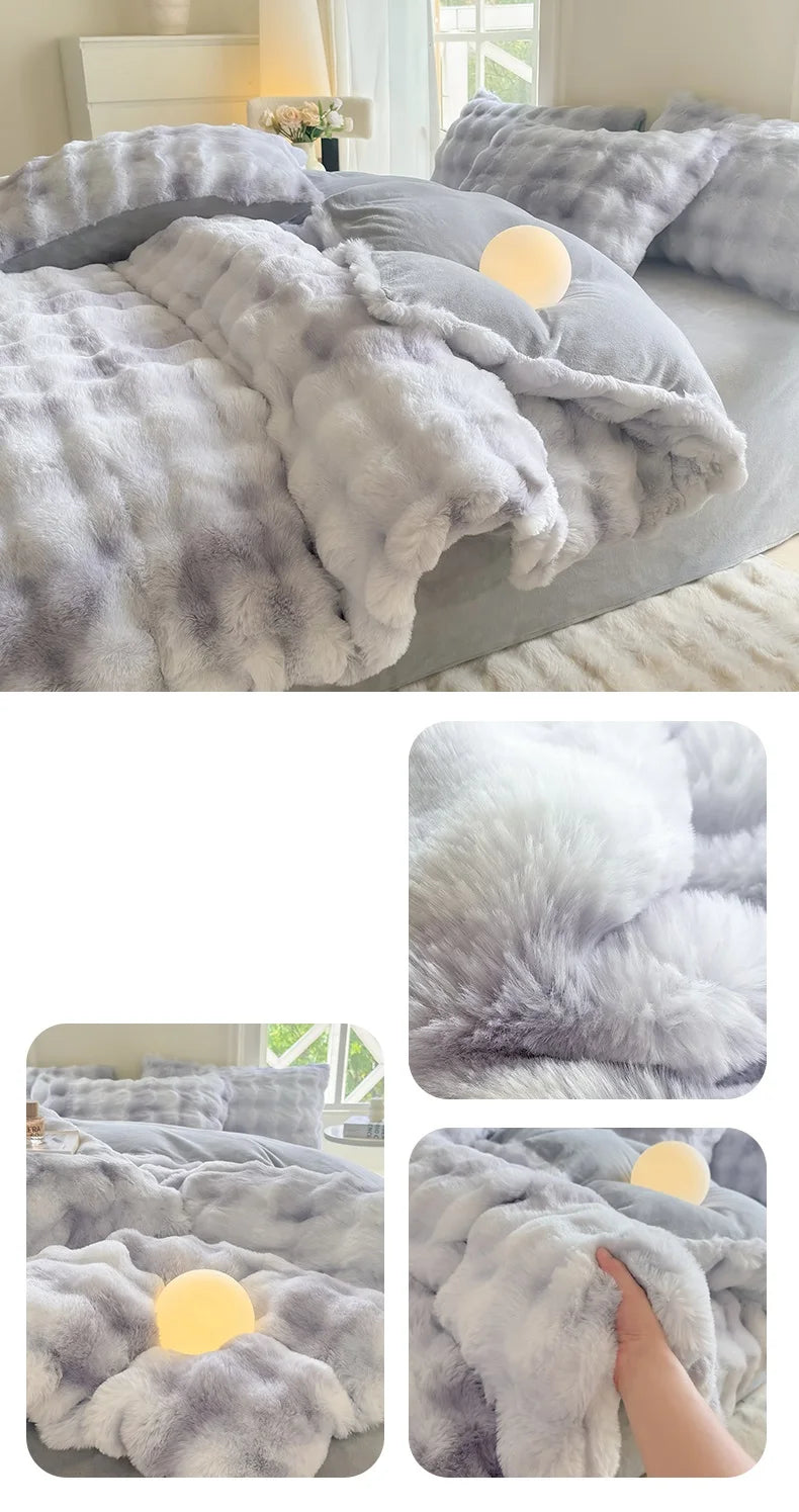 Plush Solid Color Duvet Cover – 300TC Warm Skin-Friendly Comforter Cover, 11 Colors & 4 Sizes