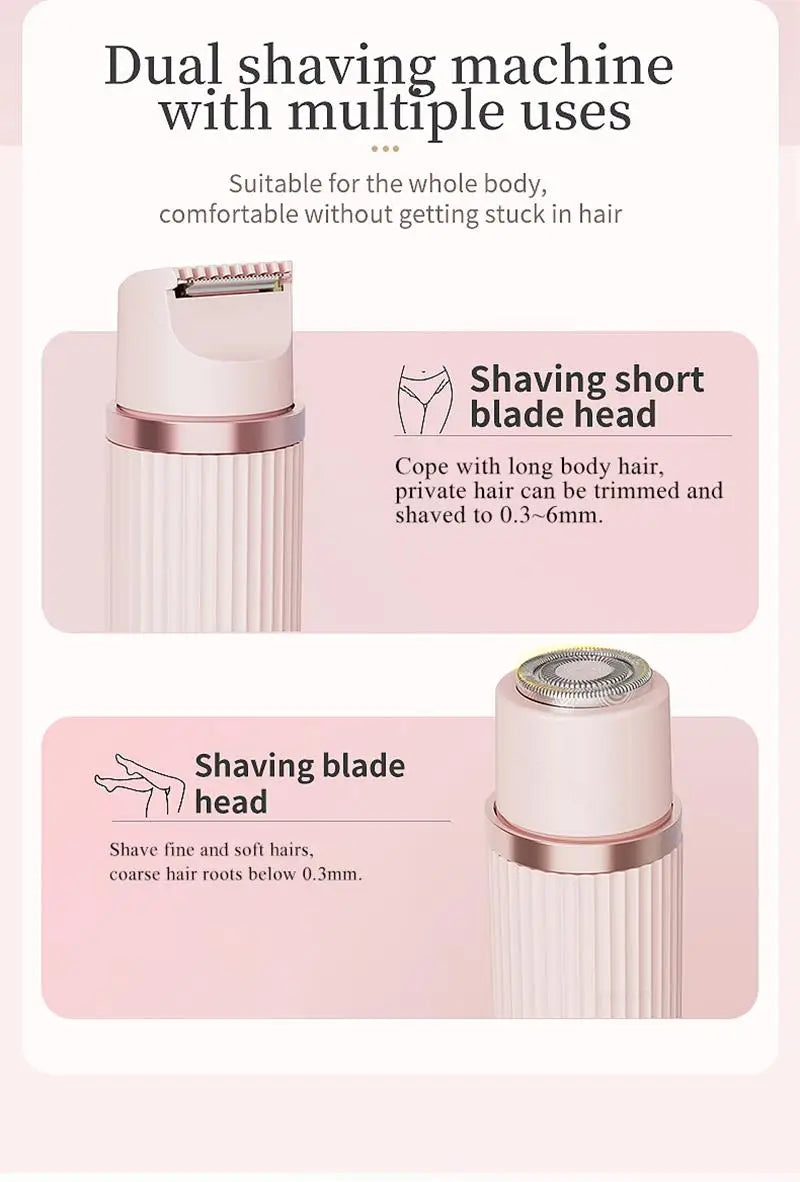 Peicon Women's Dual-Head Electric Epilator & Body Shaver – IPX7 Waterproof, USB Rechargeable