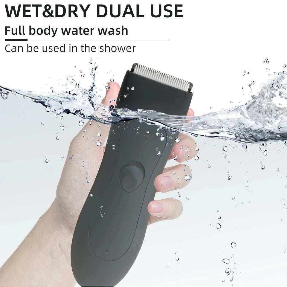 Full Body Hair Trimmer – Waterproof, Ceramic & Steel Blades, Bikini & Groin Safe, USB Rechargeable
