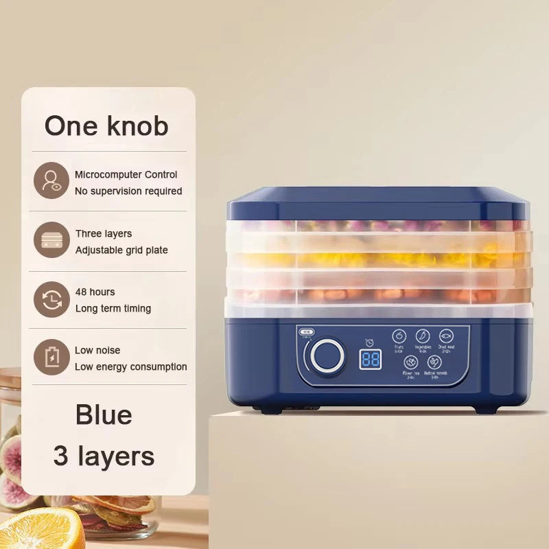 Mini Food Dehydrator – 5 Trays, 110V, Dried Fruit, Vegetables, Herbs, Pet Meat & Snacks Air Dryer