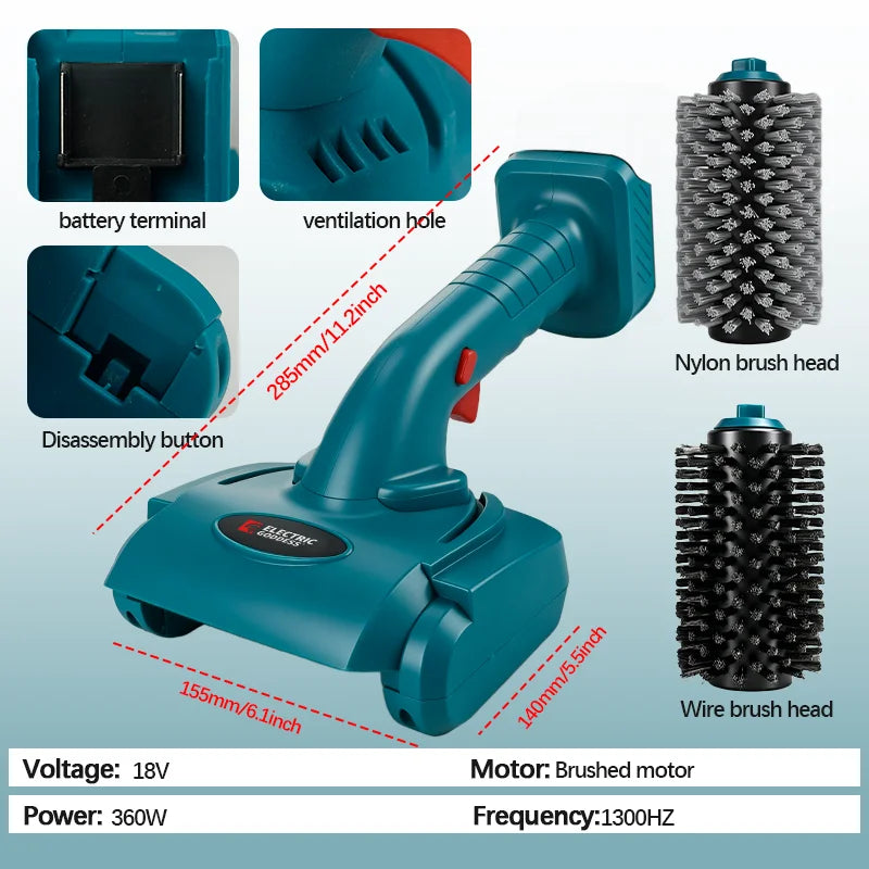 Electric BBQ Grill Cleaner – Cordless 18V Power Grill Brush for Gas Grills, Charcoal & Cast Iron