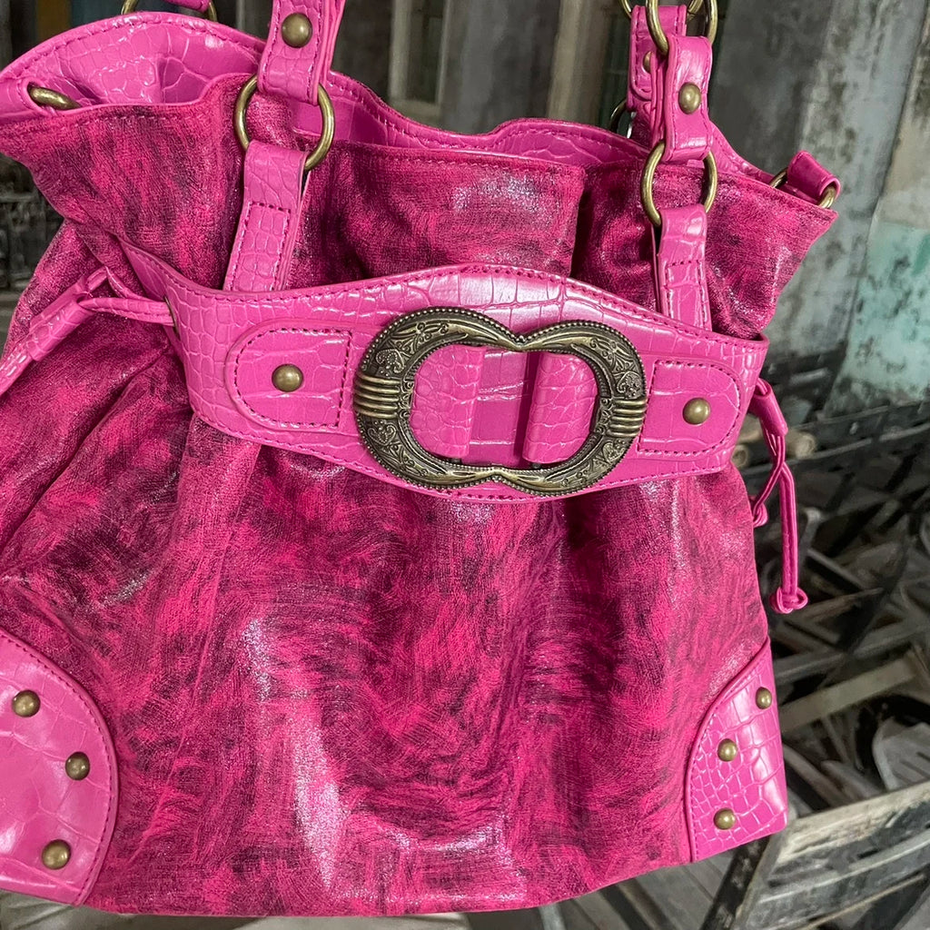 ABQP Vintage Distressed Large Capacity Underarm Tote Crossbody Bag – Designer Shoulder Handbag for Women