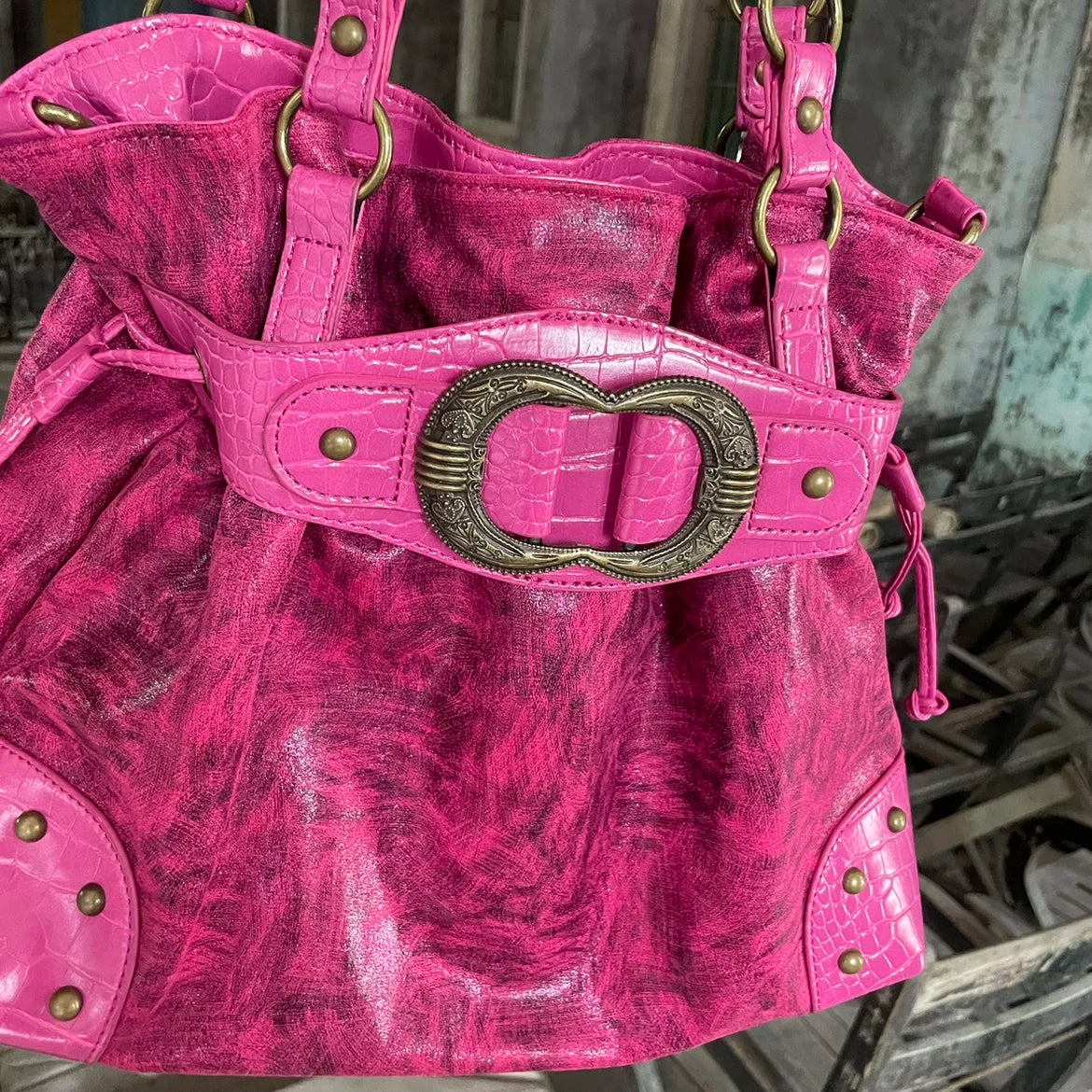 ABQP Vintage Distressed Large Capacity Underarm Tote Crossbody Bag – Designer Shoulder Handbag for Women