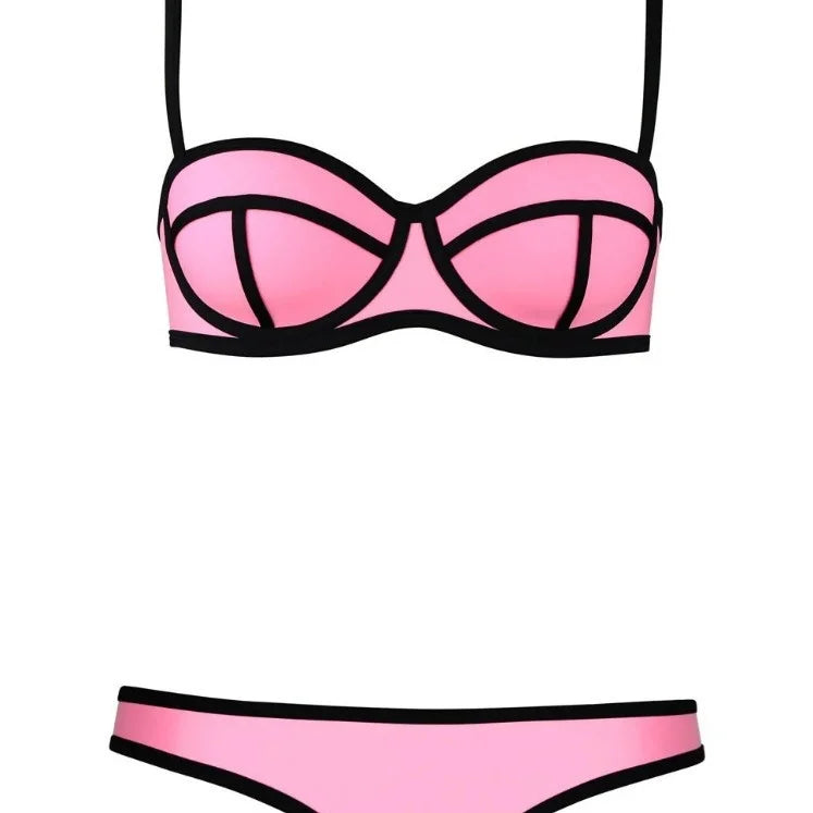 Spaghetti Strap Backless Bikini 2-Piece Set — Women's Split Swimsuit 2025