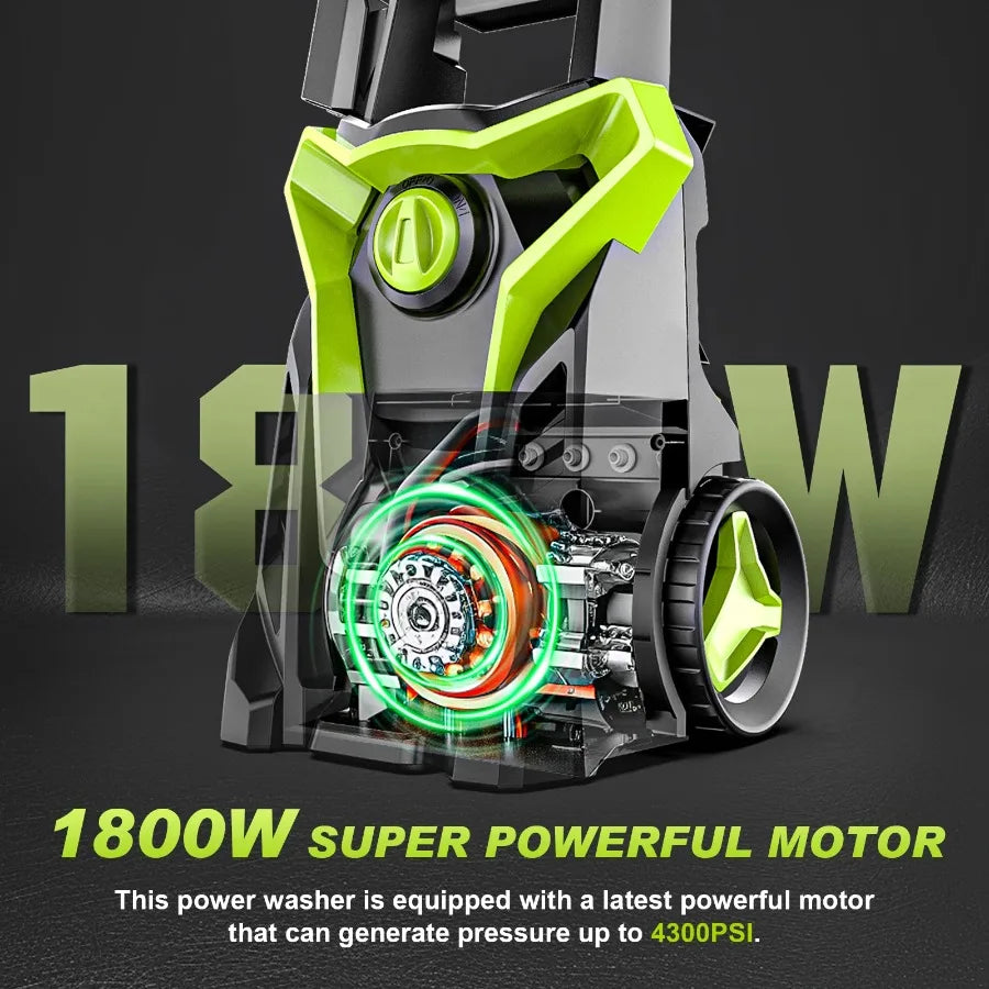 Electric Pressure Washer – Four Nozzles & Foam Cannon