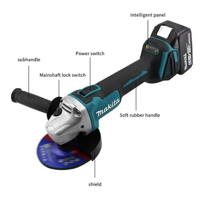 Makita DGA404 18V Brushless Angle Grinder – 100/125mm Cordless Power Tool Grinder & Sander