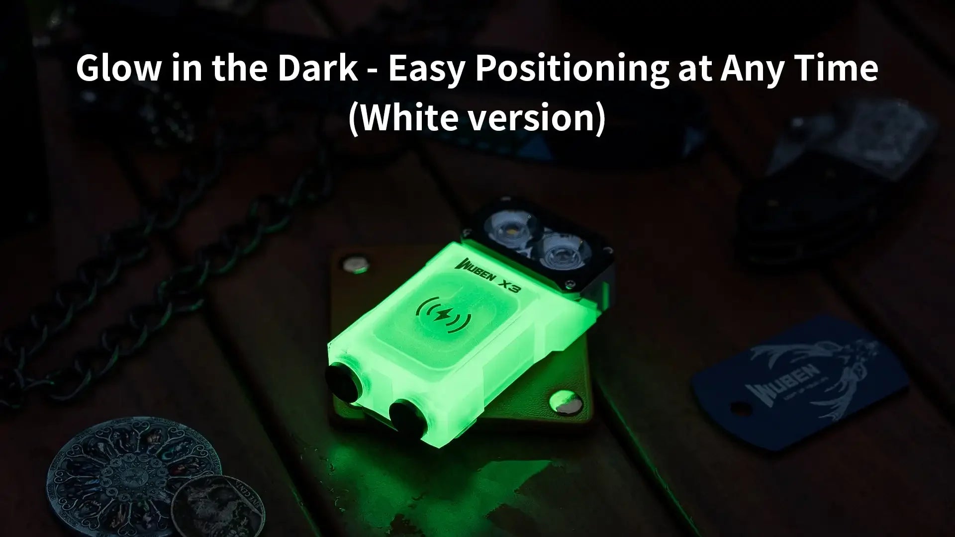 WUBEN X3 Lightok 700 Lumen Wireless Charging EDC Flashlight – Swivel Head, Red & White Light, Charging Box
