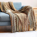Boho Aztec Throw Blanket – Woven Plaid Sofa Cover, Wall Tapestry & Bed Blanket