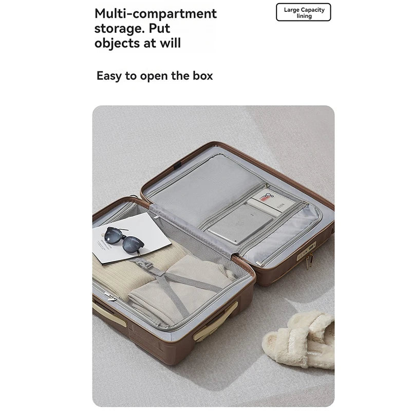 20/24" Multifunctional Trolley Carry-On Suitcase — Dry & Wet Separation, Customs Lock, Universal Wheels