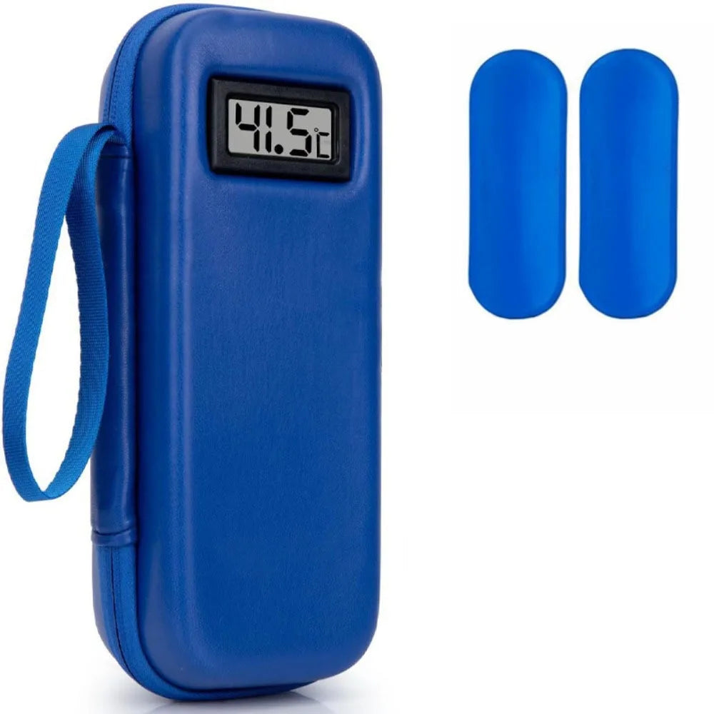 Insulin Cooler Travel Case with Thermometer Display – Waterproof Insulated Refrigerated Medicine Organizer Bag