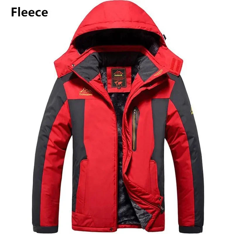 Men's Thick Waterproof Hooded Parka – Plus Size Military Fleece Jacket up to 9XL