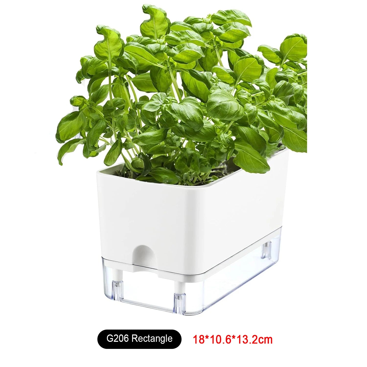 Double-Deck Self-Watering Planter Pot — Magnetic Plastic with Cotton Wick for Indoor & Garden Use