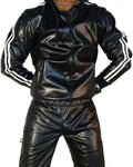 Men's PU Leather Jogging Tracksuit Set – Zip Vest & Pants Sportswear | Authority Asset Brand