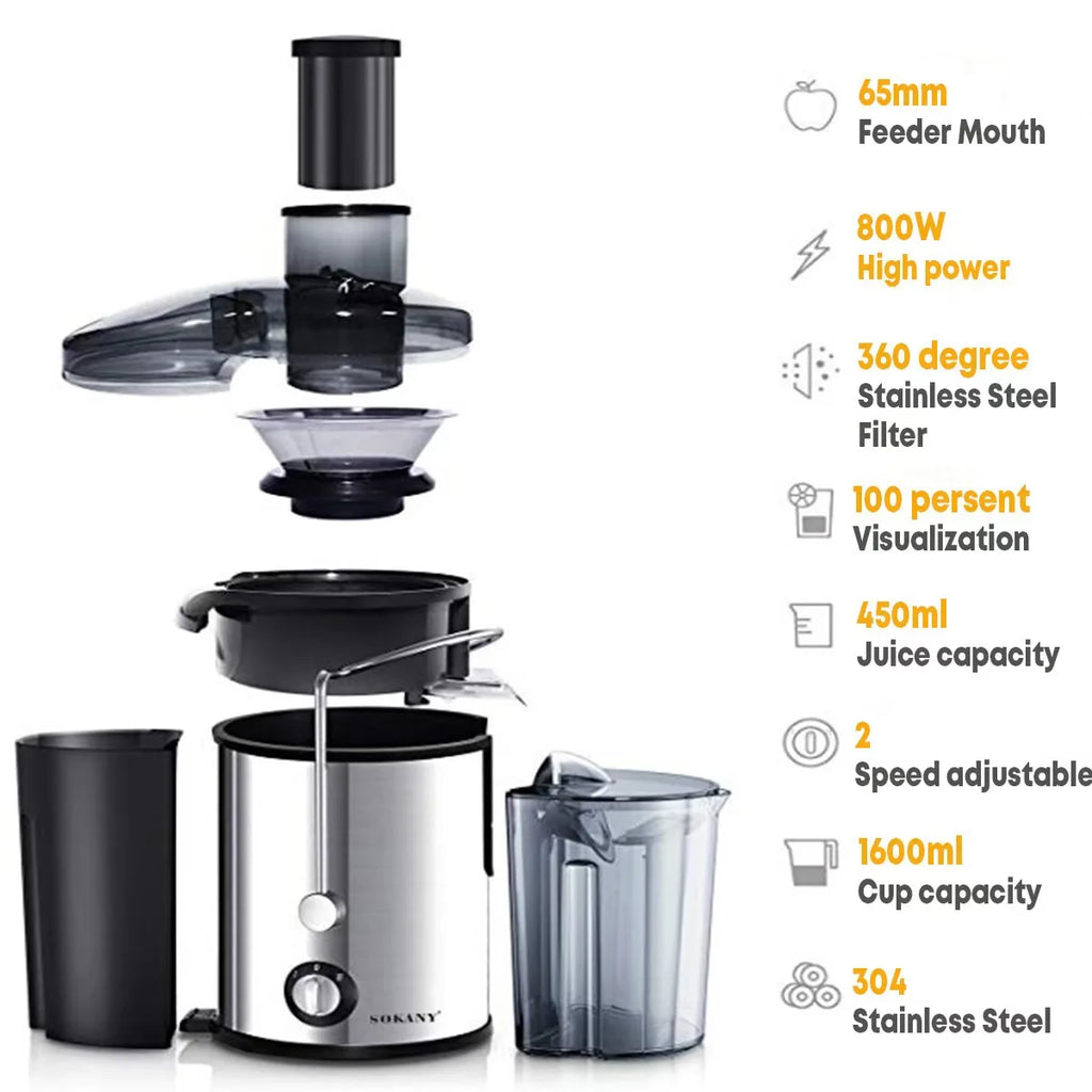 Professional Juice Extractor – Large Capacity, Automatic Slag Separation, Multi-Function Electric Juicer
