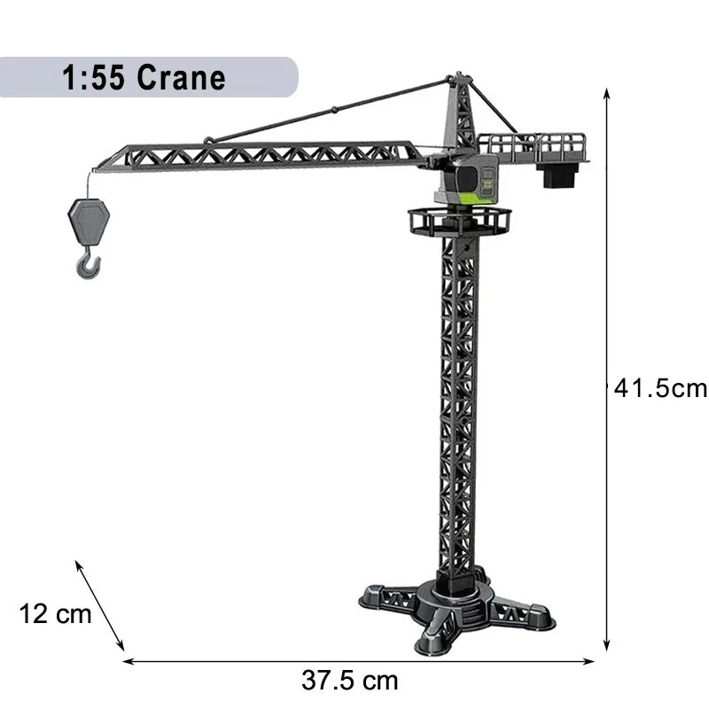 Die-Cast Engineering Vehicle Toy – Excavator, Crane, Bulldozer & Backhoe for Kids