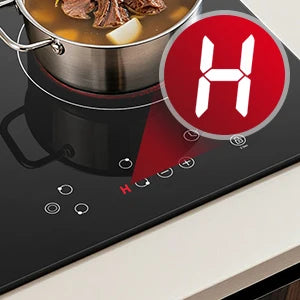 2-Zone Ceramic Hob – 3000W, Child Lock, 9 Heat Levels, 1-99 Min Timer, 60cm Black Glass (CE Certified)