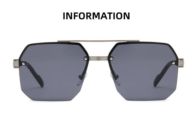 Men's Pilot Flat Top Half Frame Sunglasses | UV400 Classic Travel Casual Vintage Shades