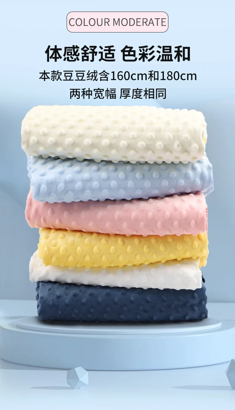 Super Soft Bean Velvet Plush Fabric – DIY Sewing Material for Baby Blankets, Dolls & Bedding, 0.5m–1m