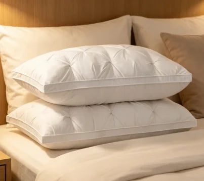 HTMCK 5-Star Hotel Sleeping Pillow – 3D Soft Bilateral Washed Solid Color, Single