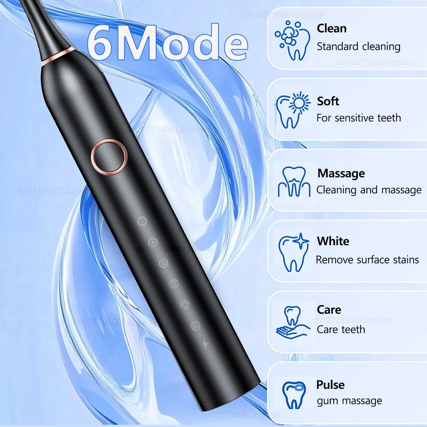 Sonic Electric Toothbrush – 40K VPM, 6 Modes, 8 Brush Heads, Smart Timer, Type-C Rechargeable