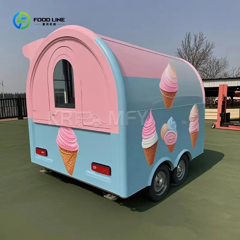 Full Kitchen Mobile Food Trailer with Water Sink – Outdoor Fast Food Cart