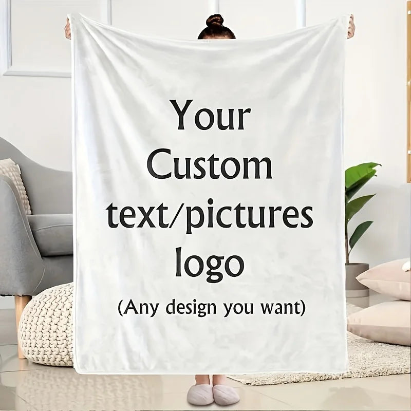 Custom Personalized Photo Blanket – Soft Warm Flannel with Your Photo, Sofa, Bed, Office & Travel Gift