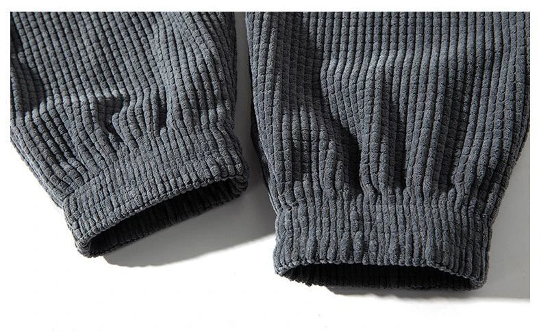 Men's Corduroy Harem Jogger Pants — Warm Thermal Sweatpants for Autumn & Winter