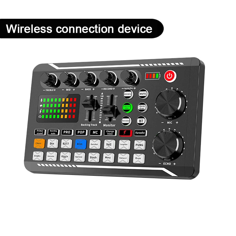 Live Sound Card Audio Mixer — USB Interface for Streaming, Recording & Podcasting