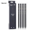 10-Pack Black Wooden Pencils, HB or 2B