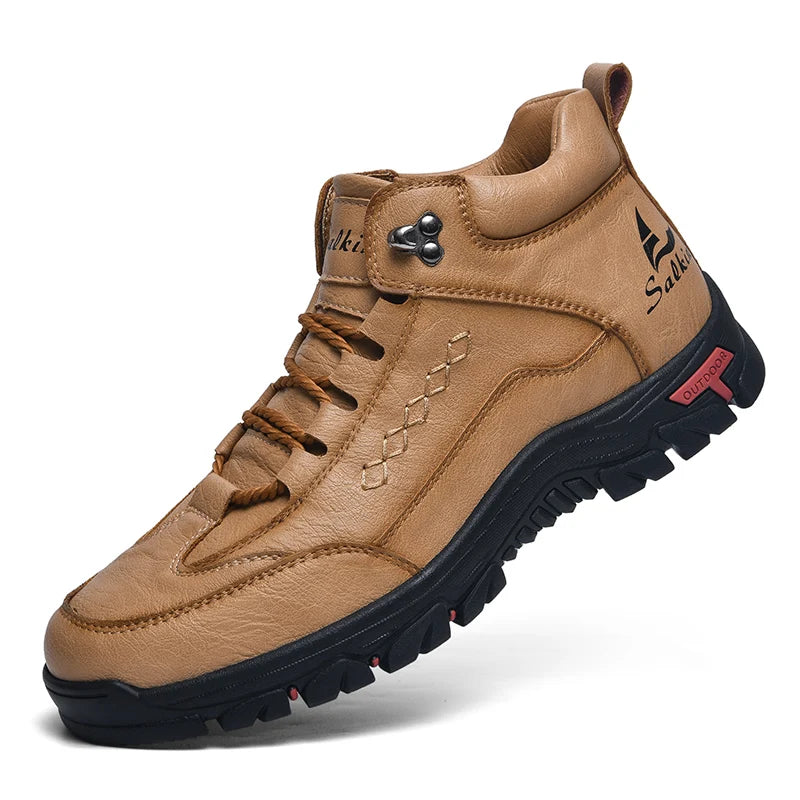 Men's High-Top Lace-Up Hiking Boots – Thick Sole Casual Oversized Boots
