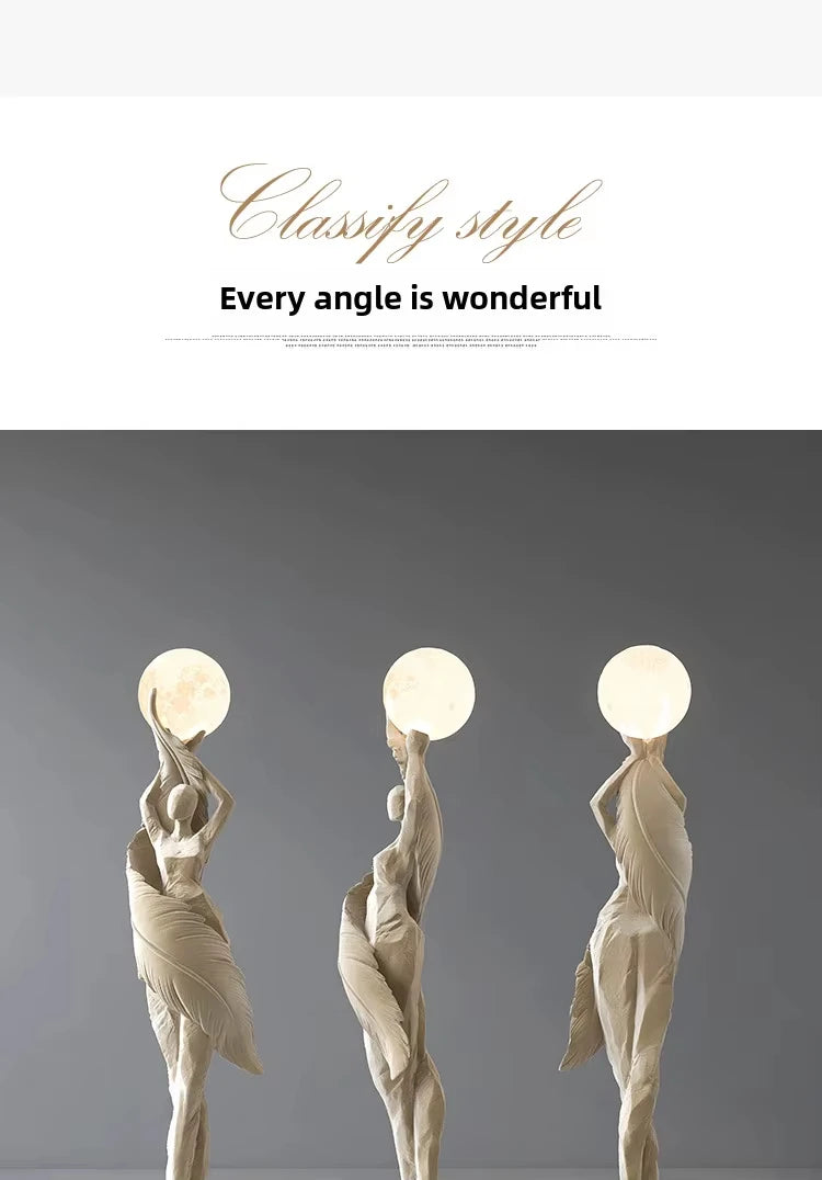 Sculptural Resin Lamp – 85 cm LED Accent