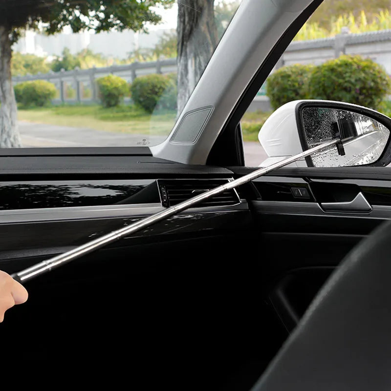 Telescopic Car Rearview Mirror Wiper & Window Cleaning Brush – 21–98cm, 5 Colors