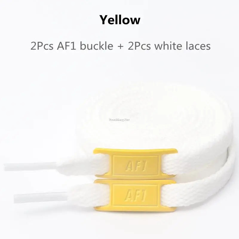 AF1 Shoelaces Combination Set — White Flat Laces & Shoe Decoration for Air Force One Sneakers