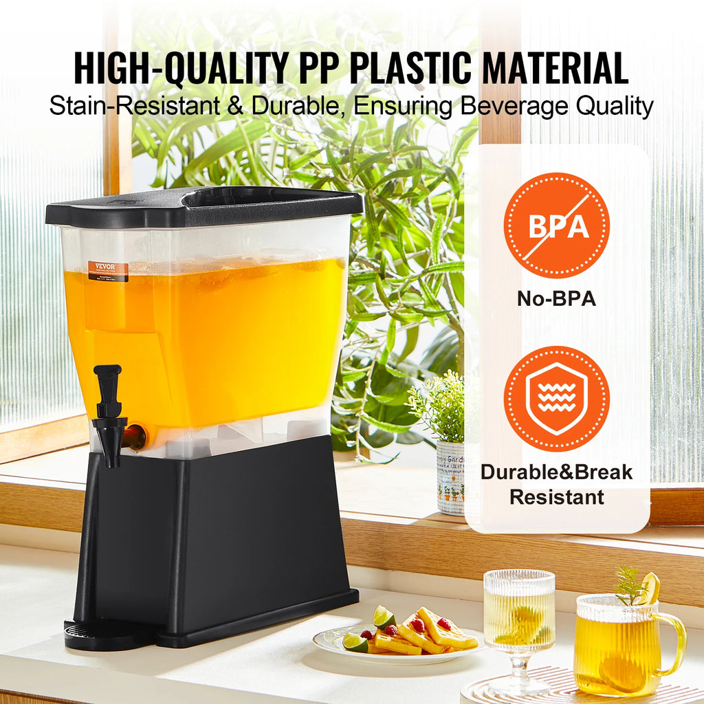 3-Gallon Beverage Dispenser — Plastic Drink Dispenser with Stand, Spigot & Lid for Parties