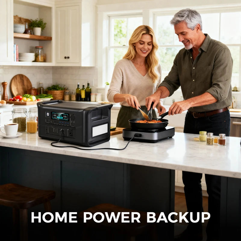 Portable Power Station — 2400W / 1800W / 500W LiFePO4 Solar Generator & Emergency Power Supply