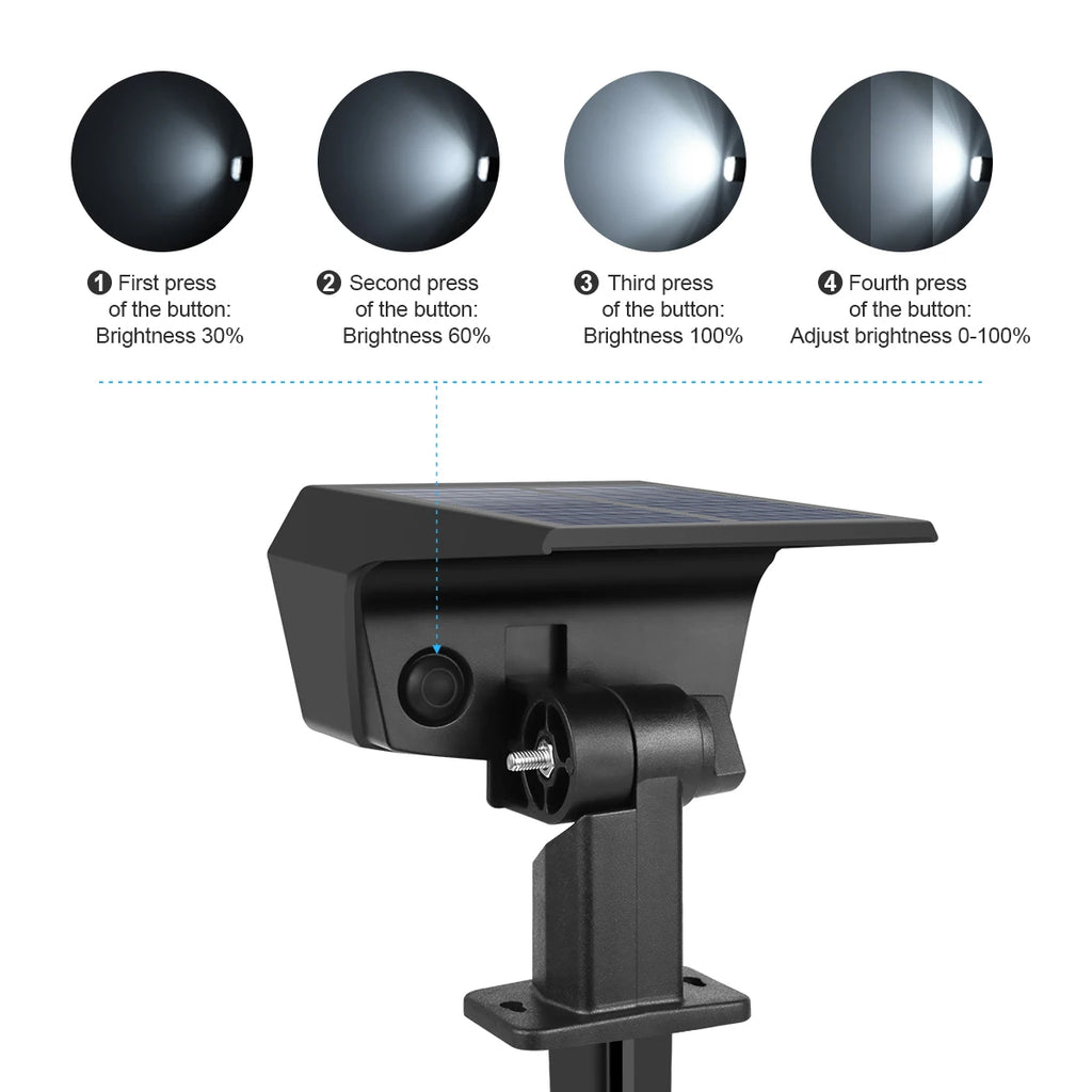59-LED Solar Spotlight – IP65 Waterproof, 3 Brightness Modes, 2-in-1 Ground & Wall Mount for Garden