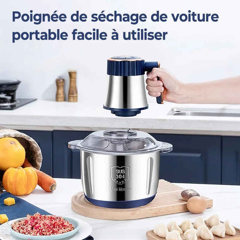 5L Electric Meat Grinder & Food Crusher – Stainless Steel, Multifunctional Vegetable Slicer, Chopper & Blender
