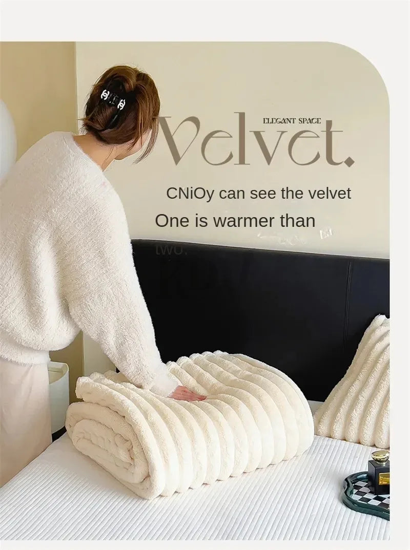 Faux Rabbit Fur Blanket – Plush Throw & Bedding Set Options