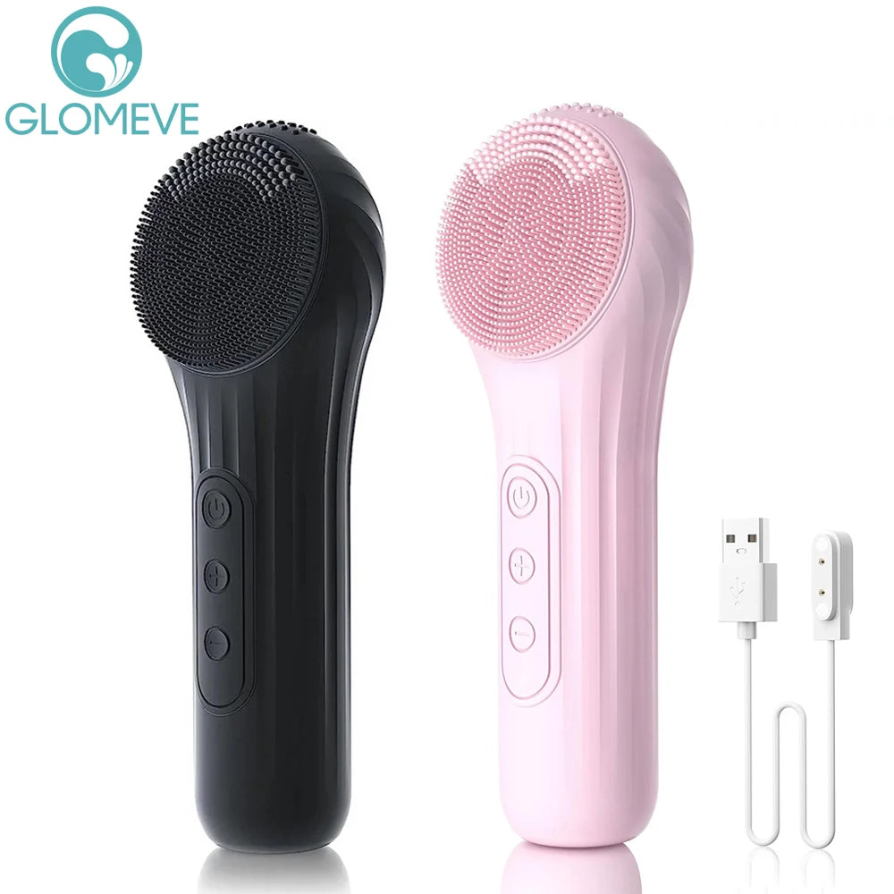 GLOMEVE Sonic Silicone Facial Cleansing Brush – IPX7 Waterproof, Heated Massage & 5-Mode Deep Clean