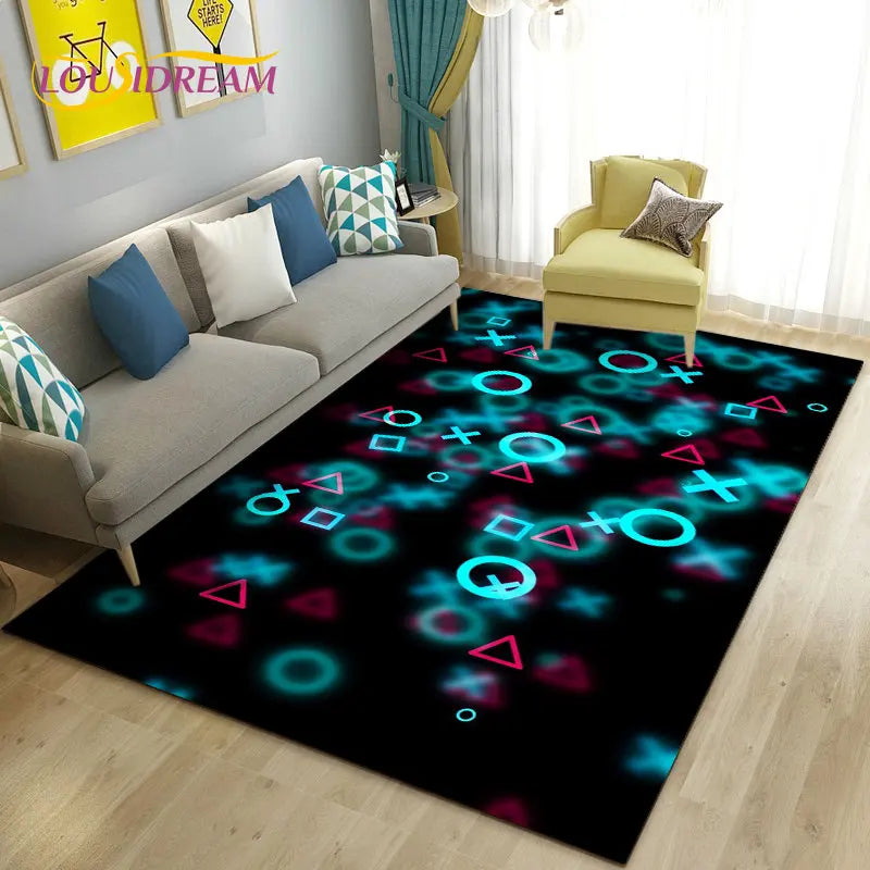 3D Game Controller Area Rug – Non-Slip Kids Carpet for Bedroom, Living Room & Playroom